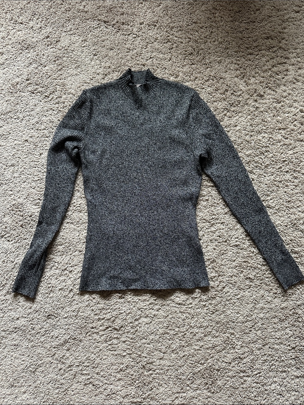 H&M Charcoal Gray Long Sleeve Mock Neck Top